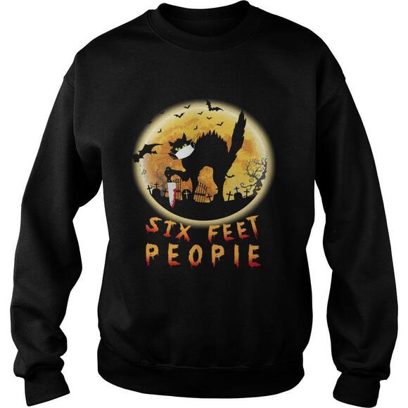 Tops - Black Cat Six Feet People Horror Halloween Sweatshirt